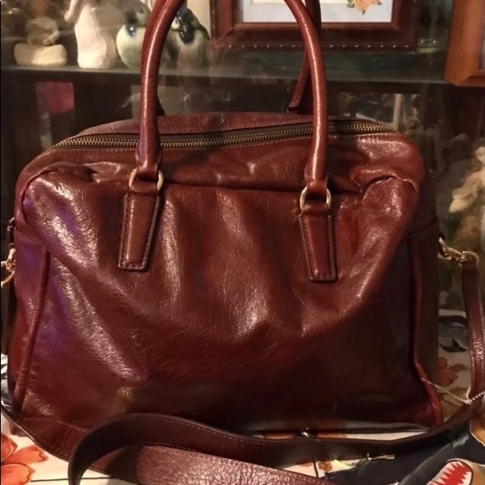 Vintage Banana Republic Leather Cross Body Satchel Bag